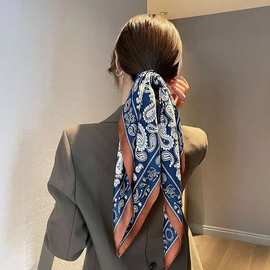 韩版好质感新款复古防晒小丝巾职业百搭小方巾头巾女装饰领巾发带