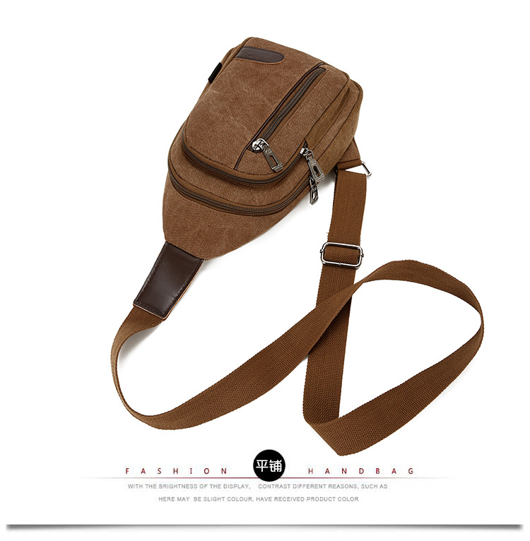 New men's chest bag, casual sports single-shoulder canvas bag, construction site work wear-resistant crossbody bag, cross-border wholesale bag undefined