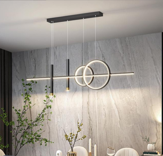 Simple mesa de comedor creativo restaurante nórdico 2023 lámpara de mesa luz nueva lámpara de mesa de comedor lámpara moderna barra larga
