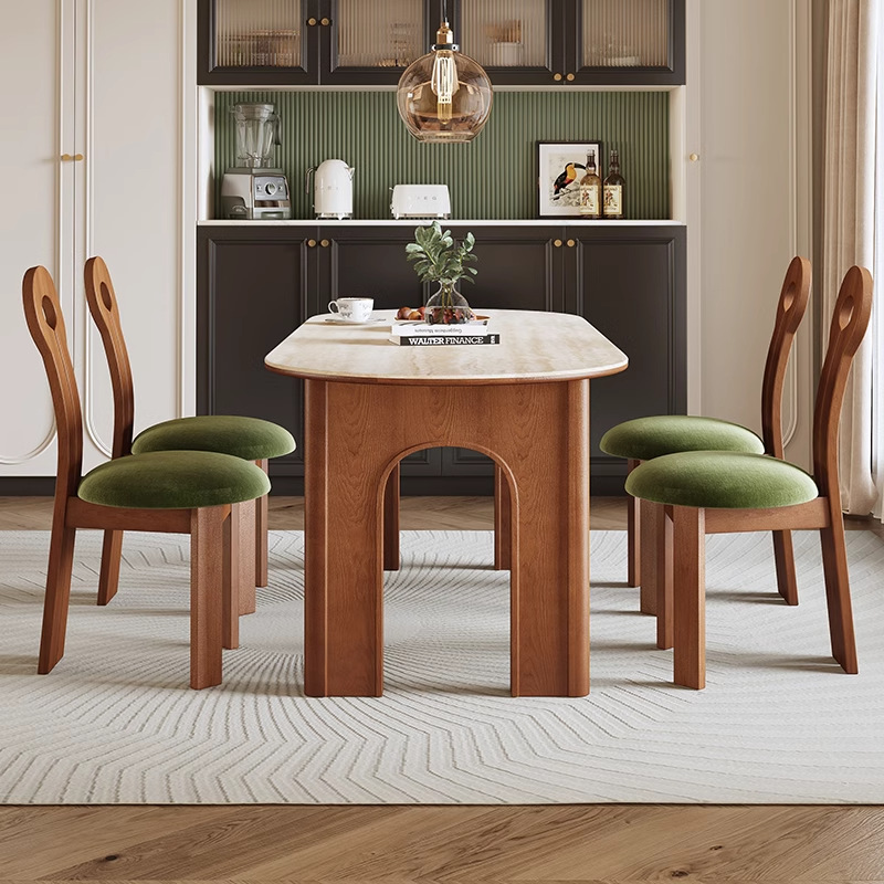 Danvance estilo retrógrado francés silla de estilo antiguo silla de madera sólida silla de madera cerámica silla de comedor silla de diseño