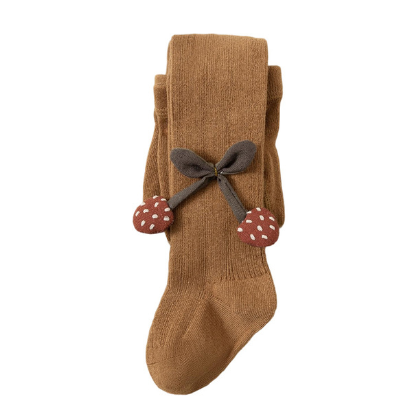 Children's knitted thin tights with bow