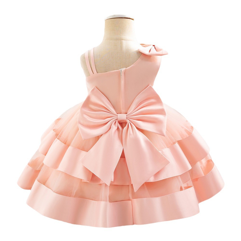 Vestido de novia para niños de estilo nuevo europeo y americano vestido de princesa hinchado vestido de pasarela para niñas vestido de fiesta de cumpleaños de un año para bebés