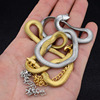 Golden fashionable chain for key bag  stainless steel, trend necklace for beloved, wholesale, 2023
