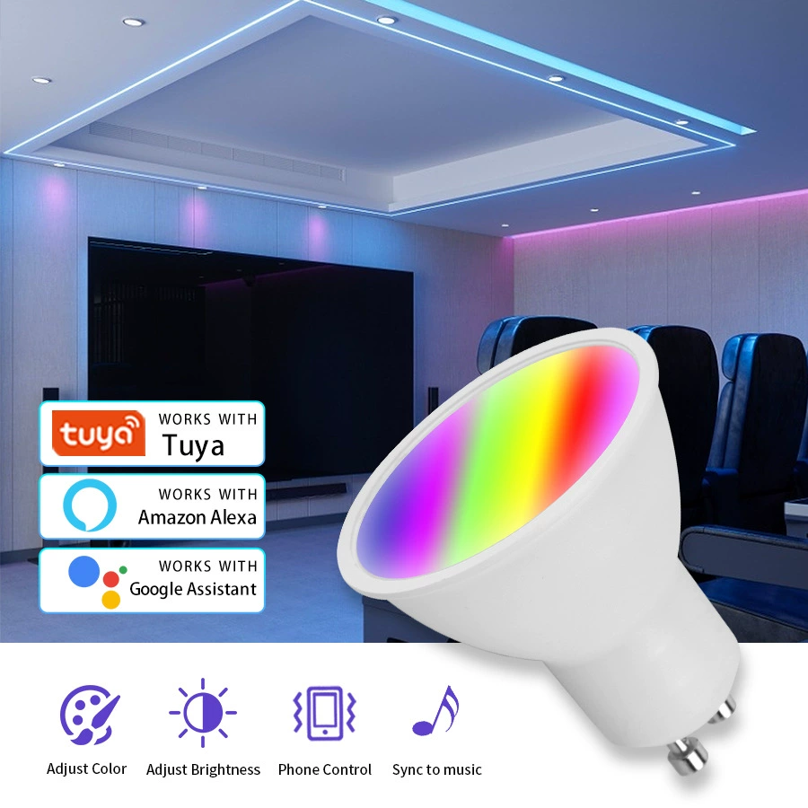 Graffiti WiFi Smart GU10 Cup RGBCW Lighting Toning Sound Sound Light Support Alexa Speaker Control