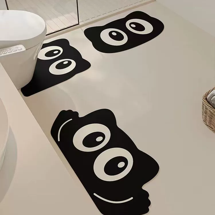 Симпатичная ванная комната всасывает дверной напольный коврик диатомовая грязь туалет туалет коврик U-образный напольный коврик туалет раковина быстро сушить