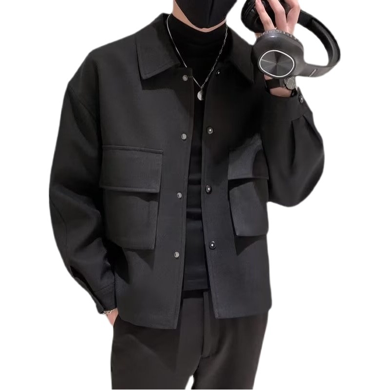 2022 otoño nueva chaqueta de los hombres traje corto casual luz madura chaqueta de los hombres primavera y otoño solapa superior