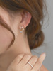 Tide, golden small silver earrings, Korean style