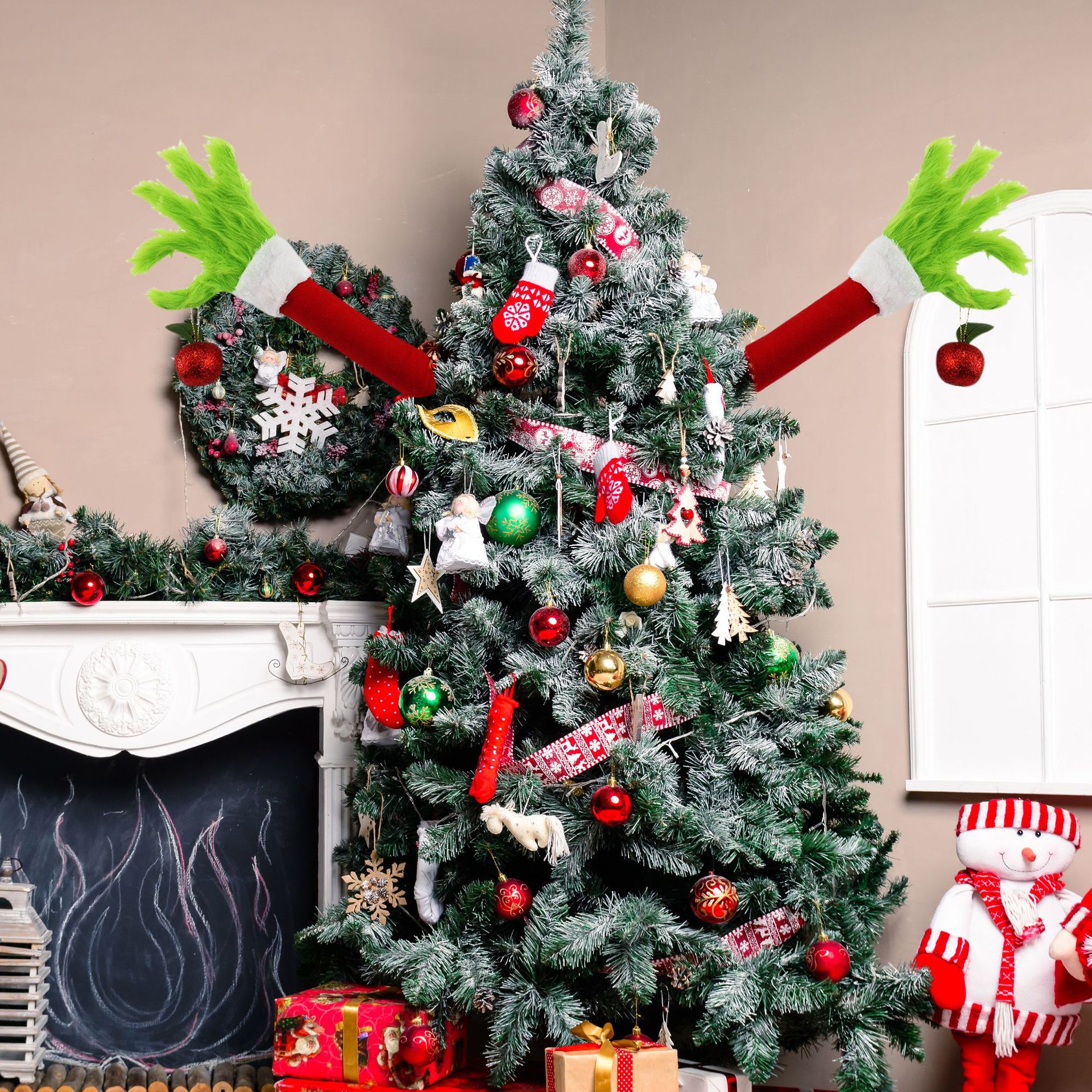 Cross-border Grinch brazo colgante Grinch elfo pierna árbol de Navidad Grinch brazo decoración colgante