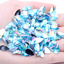 无胶仿台平底尖面水滴钻9x18毫米手工DIY饰品脸贴眉心配件材料