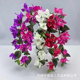 三角梅壁挂 带叶三瓣花仿真花酒店大堂婚庆礼堂花藤户外园林装饰