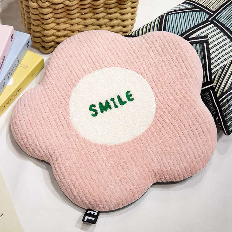 Ins creativo nórdico sonriente flor de memoria almohada de algodón almohada de peluche dormitorio hogar regalo almohada desmontable y lavable