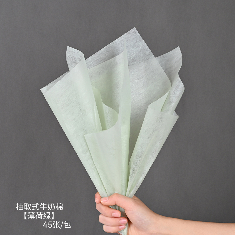 Flor Extracción de sombra leche algodón papel de regalo de flores papel de algodón floral floristería impermeable color sólido forro de ramo de papel de embalaje