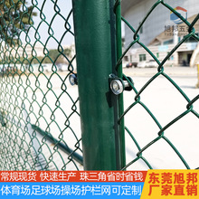 厂家可定制学校体育场围网各种规格包塑球场勾花网护栏菱形孔围栏