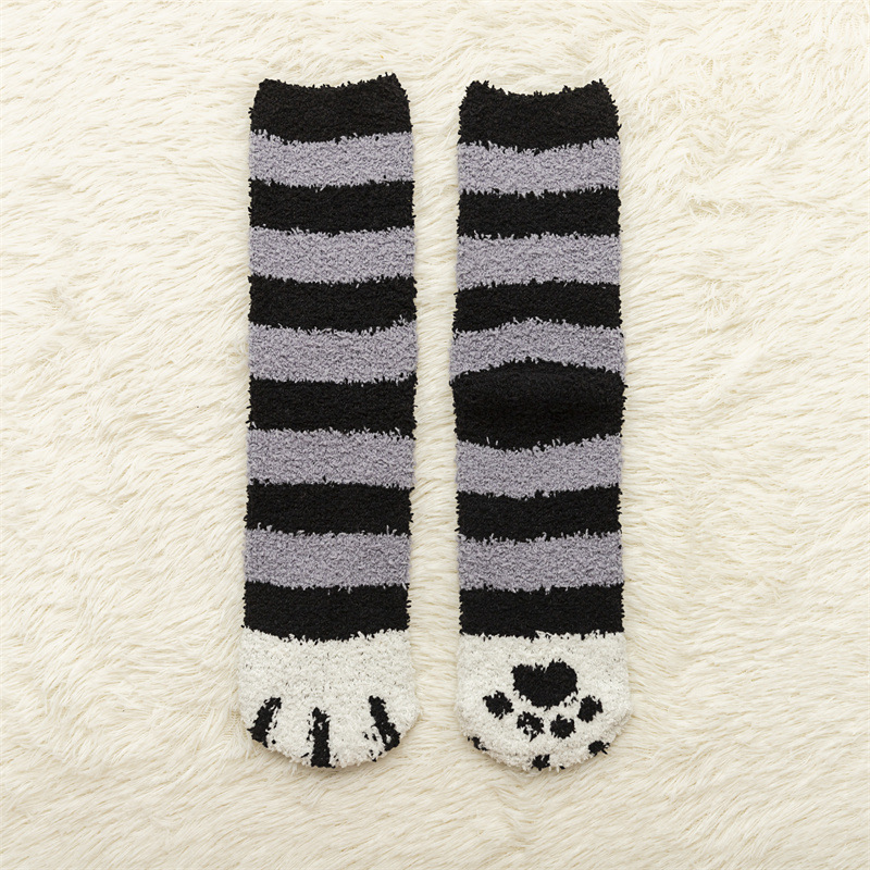 Warm coral velvet socks