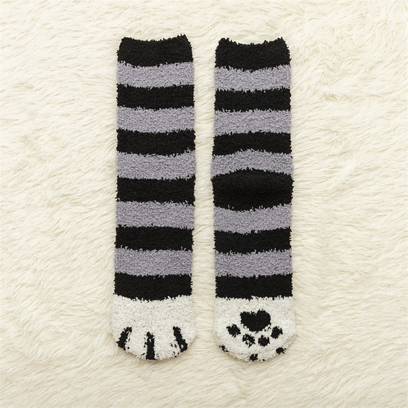 Warm coral velvet socks