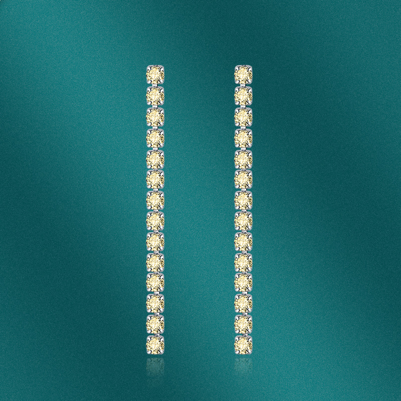 Fashion Solid Color Copper Inlay Zircon Drop Earrings 1 Pair