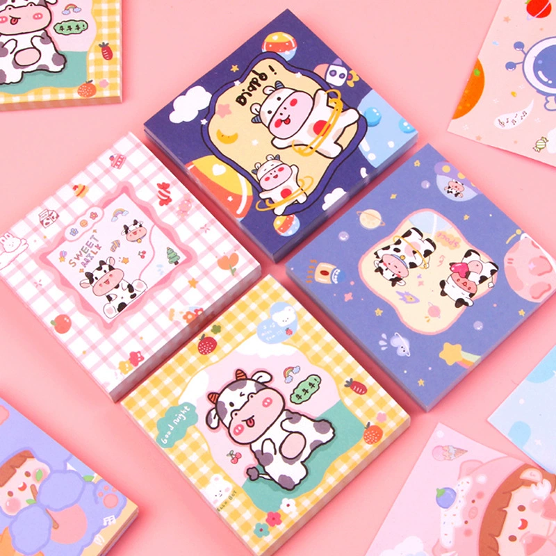 Cartoon stationery, cute note for students, book