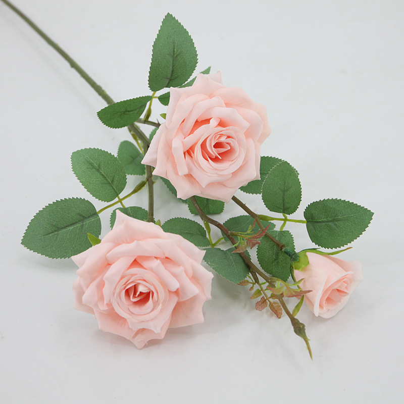 Rosa artificial sola sensación de múltiples cabezas rosa boda flor artificial sala de estar decoración tiro flor artificial flor de seda al por mayor