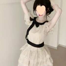 韩系氛围感穿搭法式露肩连衣裙女生日小礼服高级感蛋糕裙子