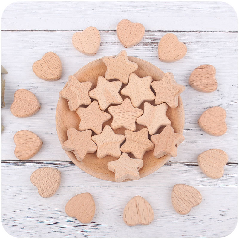 Nuevo bebé suministros Beech Love Star forma mordedor creativo DIY chupete cadena teether pulsera Accesorios