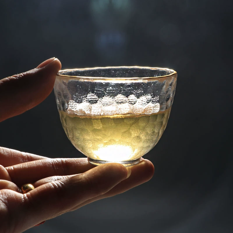 Japanese with a forged pattern glass tea set, increased thickness