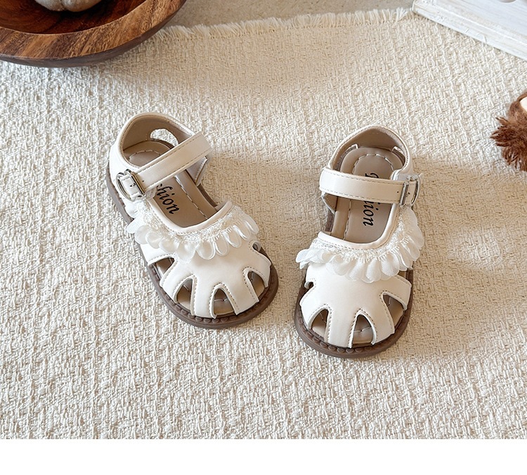 Princess Lace Sandals For Toddlers With Soft Sole Closed Toe Beach_voghion.com