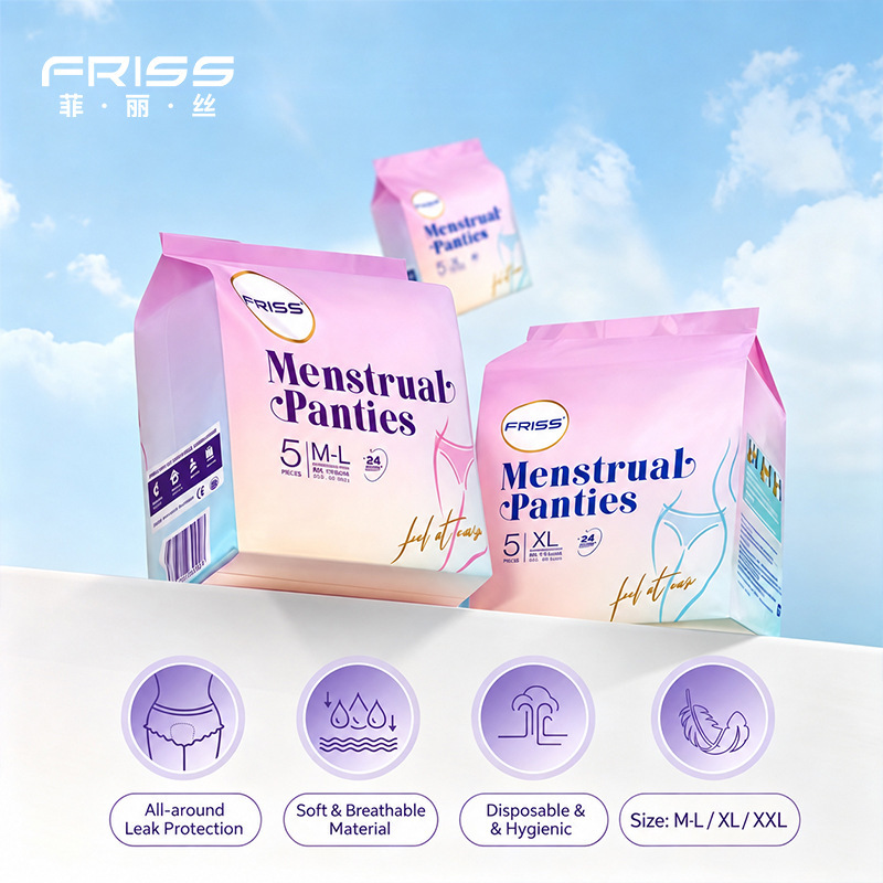 Phyllis Disposable Sleep Pants with English Packaging, 5-Piece Pack for Women's Postpartum and Menstrual Use, Cross-Border Wholesale Export