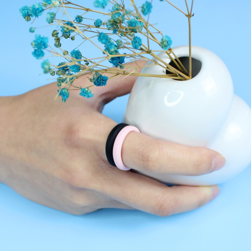 New 4MM Wide Angled Silicone Ring for Women, Stackable Ring, Sport Ring, Bridal Ring, Couple's Ring