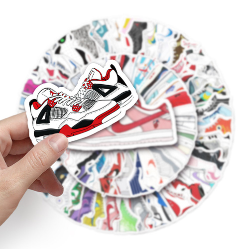 84 unique sneaker graffiti stickers luggage laptop skateboard car phone waterproof sticker