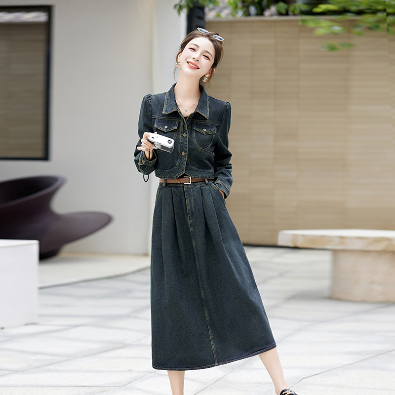 C5932 1880K ĐỒ BỘ NỮ HANTDC CẢ BỘ 2 MÓN MÙA XUÂN THU ĐÔNG THỜI TRANG NỮ JEAN BÒ G05 SẢN PHẨM MỚI