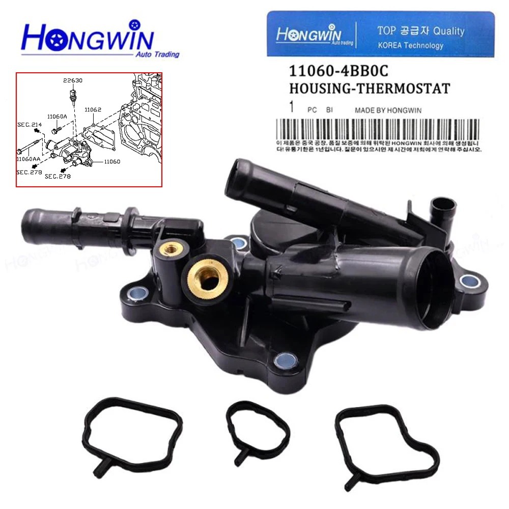 Suitable for Nissan Thermostat Housing 11060-4Bb0C with Water Temperature Sensor and Nissan One-Touch Start Switch