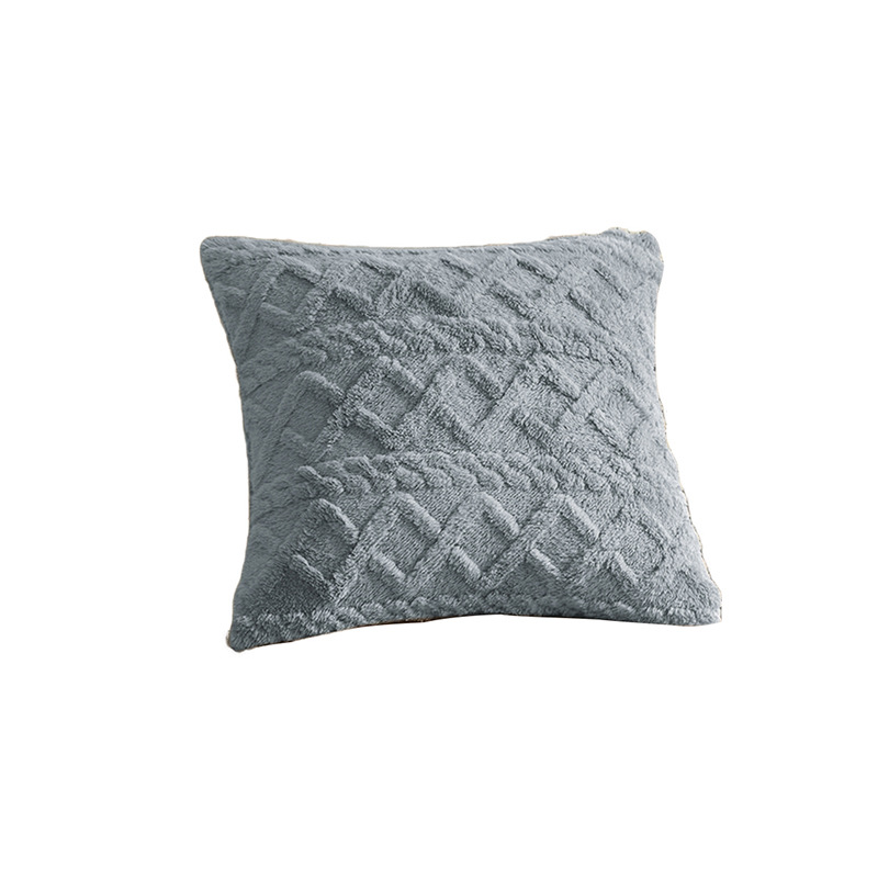 Funda de almohada jacquard de doble cara trenzada transfronteriza, funda de almohada de felpa para sofá, no incluye núcleo de almohada TEMU, envío directo