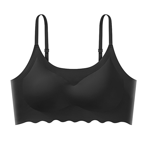 Seamless one-piece simple ice silk women's underwear sling beautiful back and chest girl's sports yoga no wire bra