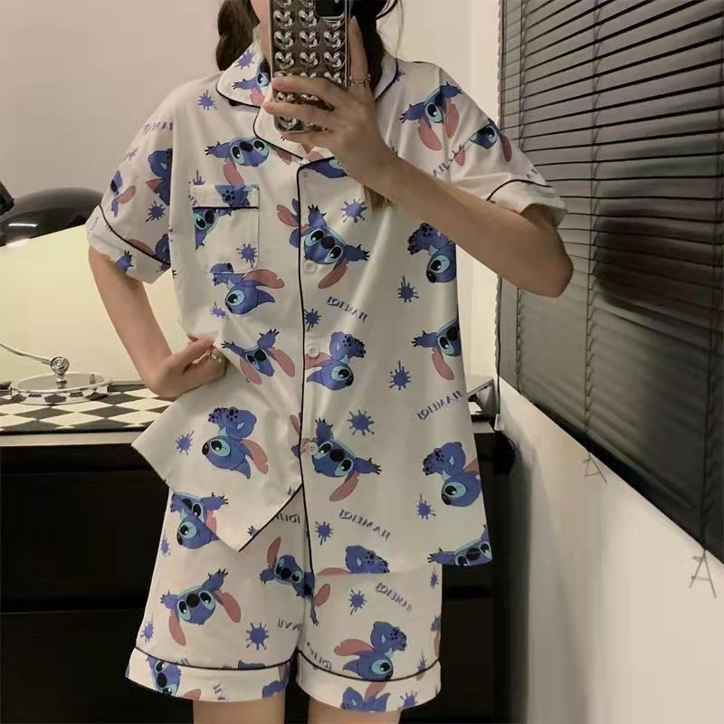 Tailandia Pijamas de las mujeres del sudeste asiático pantalones cortos de manga corta transfronteriza verano ropa para el hogar ins estilo coreano traje de dos piezas