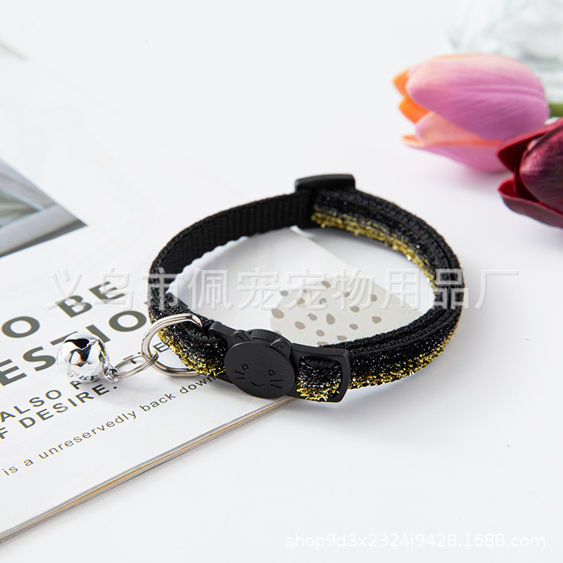 Collar de gato para mascotas con campana Collar de cara de gato con hebilla de seguridad Anillo de gato Collar de vellón de cebolleta Cadena linda