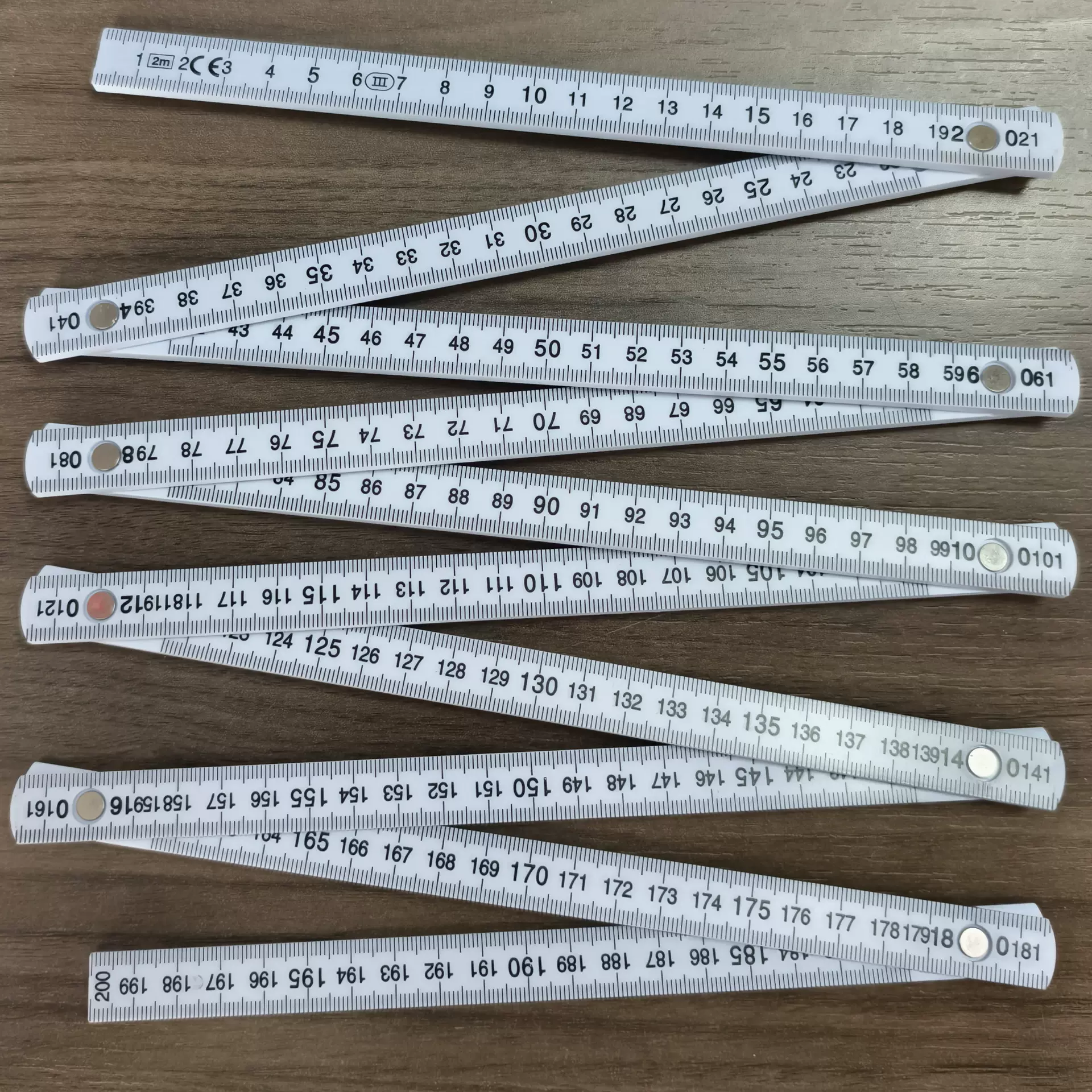 厂家批发2米10折塑料尺 1米10折ABS折叠尺 测量工具木工折尺