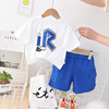 Summer thin sports sleeves for boys for leisure, set, children's summer clothing, with short sleeve, 2023 collection, Korean style