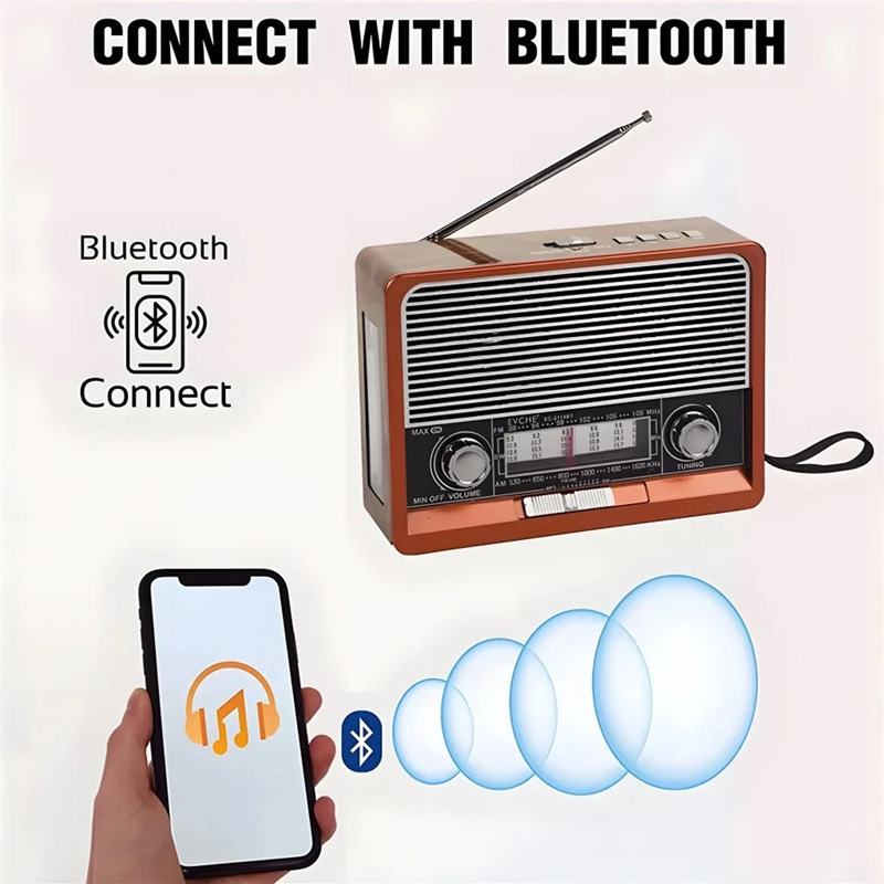 レトロラジオソーラー/USB充電式レトロ時計懐中電灯スピーカー付きUSB/tfカードMP3|undefined