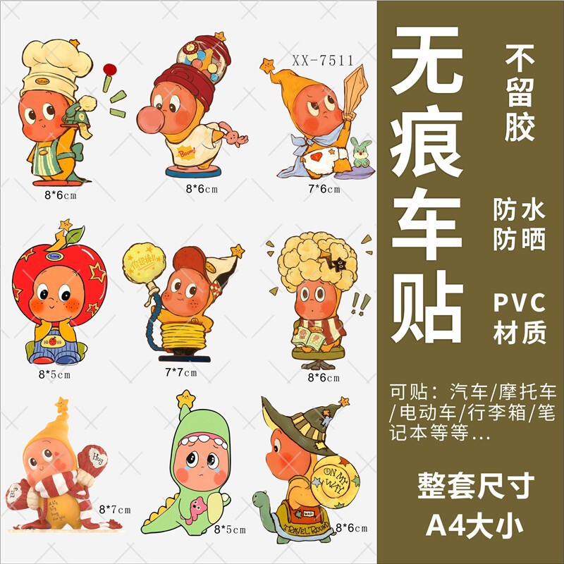 Cartoon Star People Electric Car Stickers for Motorcycle Decoration, Personalized Creative Waterproof Scratch Stickers Cartoon Star People Electric Car Stickers for Motorcycle Decoration, Personalized Creative Waterproof Scratch Stickers