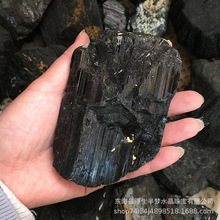 天然黑碧玺原矿石摆件原石电气石原矿教学标本宝石裸石摆件几何状