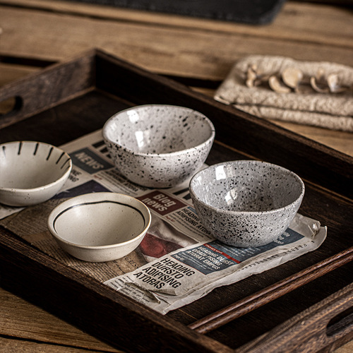 [Internet celebrity small plate] Good-looking dipping bowl, household, Japanese retro flavor plate, commercial use, slight flaws