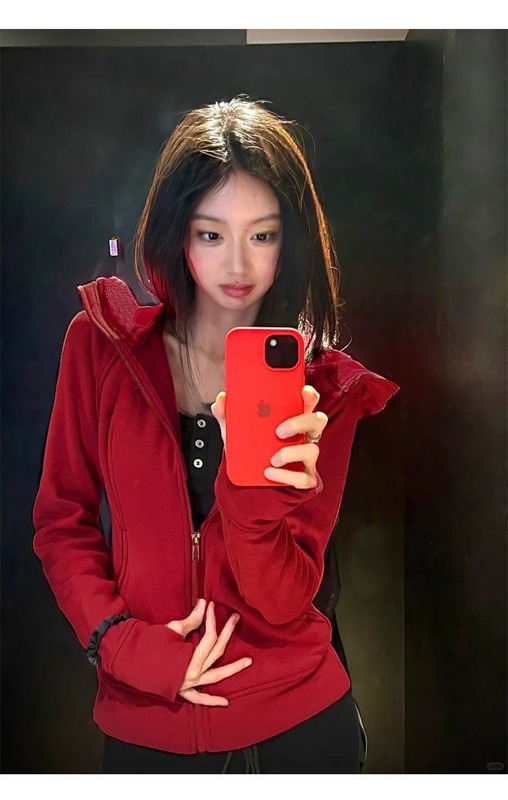 黑色修身外套女款秋季2025新款连帽卫衣初秋穿搭收腰瑜伽服上衣|undefined