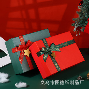 in stock Christmas Gift Packaging Box Exquisite Red Bow Gift Box Accompanying Gift Box Christmas Eve Apple Box