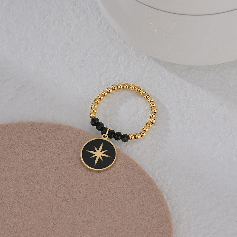 simple new daisy elastic heart titanium steel pendant ring