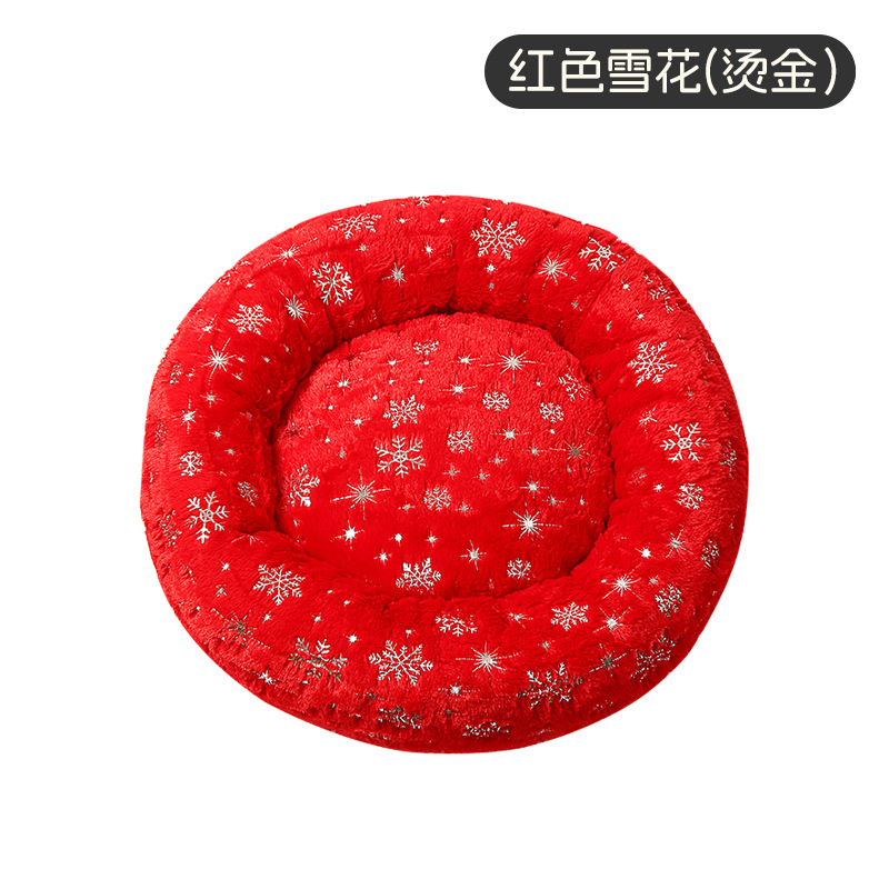 Round nest short hair-red snowflake (hot stamping) / Diameter 40cm
