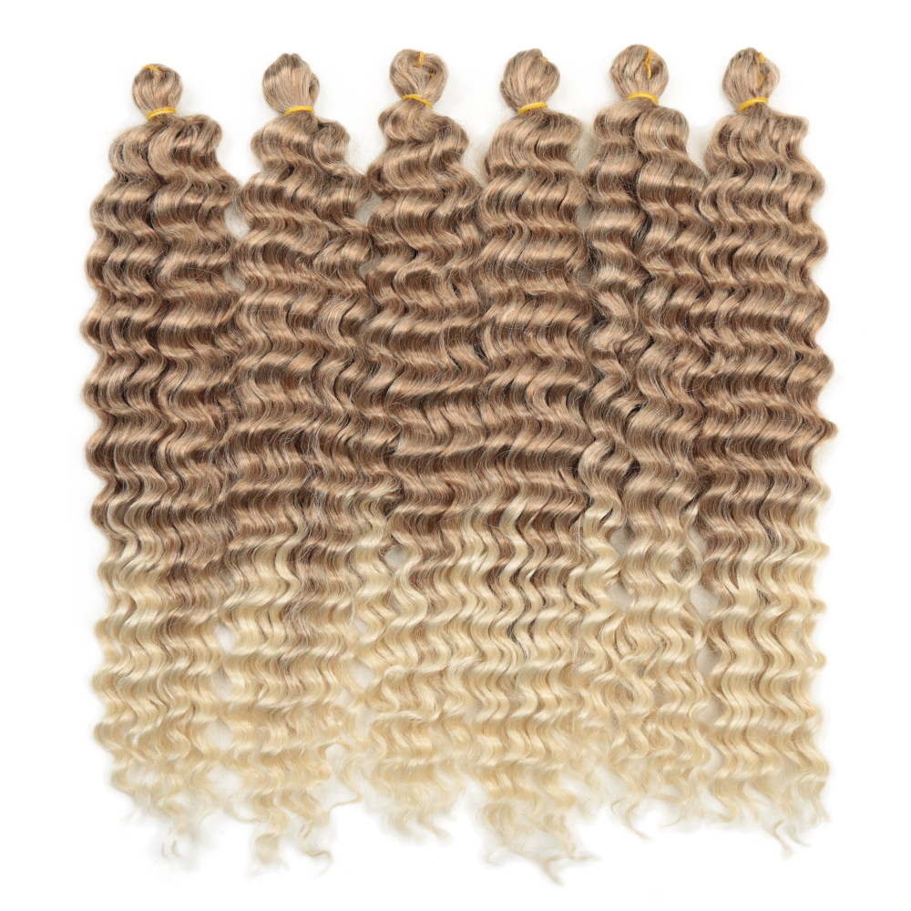 22 pulgadas profunda torcedura tubo africano peluca larga Pelo Rizado onda de agua fibra química baja temperatura de seda onda profunda