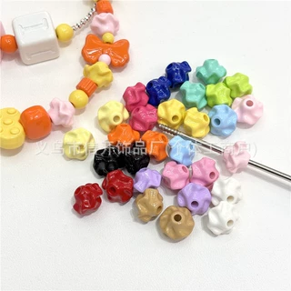 通孔亚克力烤漆裙边异形隔珠串珠配件手机链钥匙包链手工diy散珠