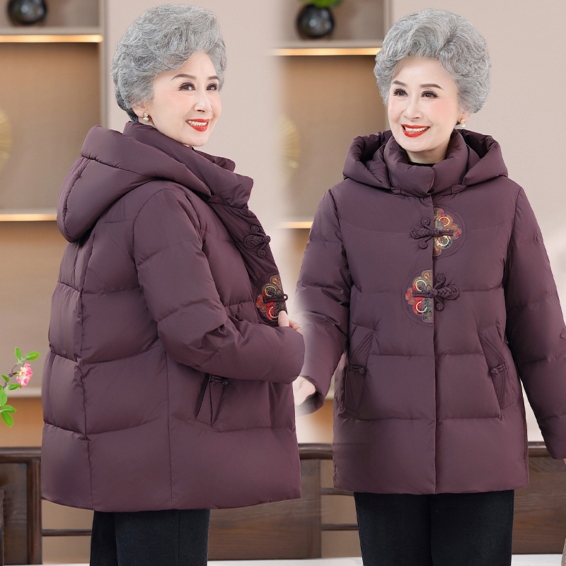 Trendy Chinese-Style down Jacket for Petite Middle-Aged and Elderly Women, Winter 2025 Thick Coat