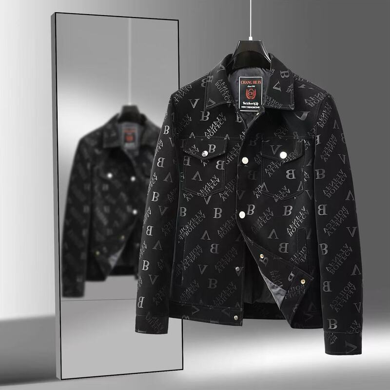 Low-Price Autumn and Winter Embossed Lapel Pu Short Jacket Men's Fashion Casual Versatile Simple Coat Low-Price Autumn and Winter Embossed Lapel Pu Short Jacket Men's Fashion Casual Versatile Simple Coat