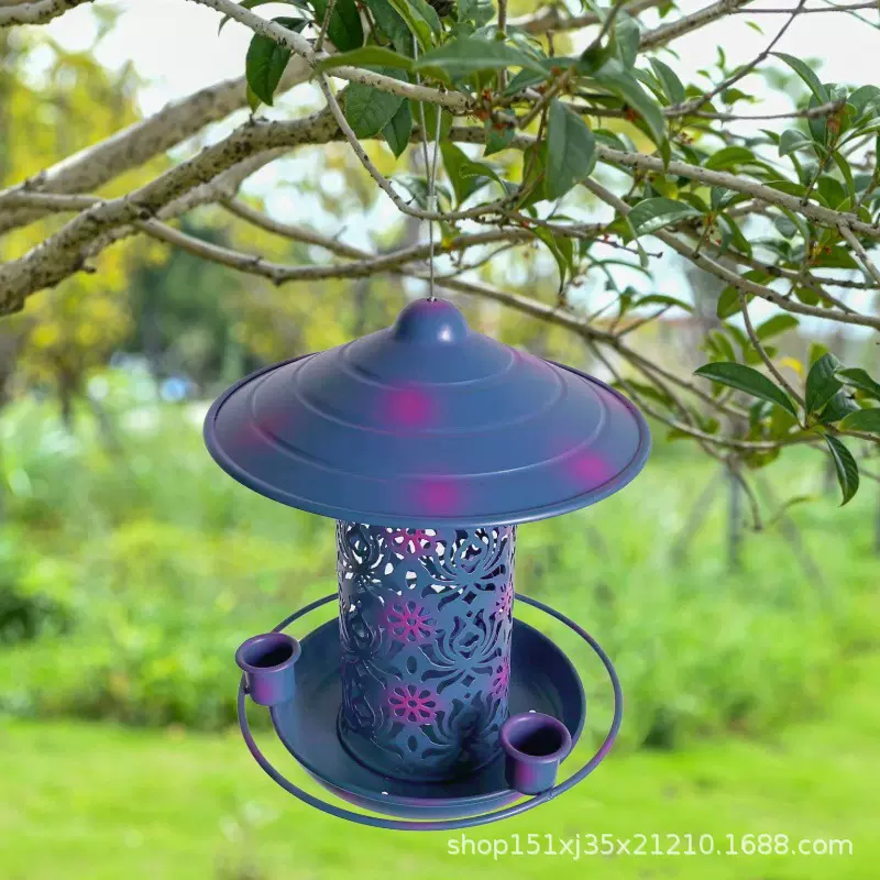 喂鸟器铁艺喂鸟器跨境新品金属平衡小鸟喂食器庭院花园阳台吊挂饰